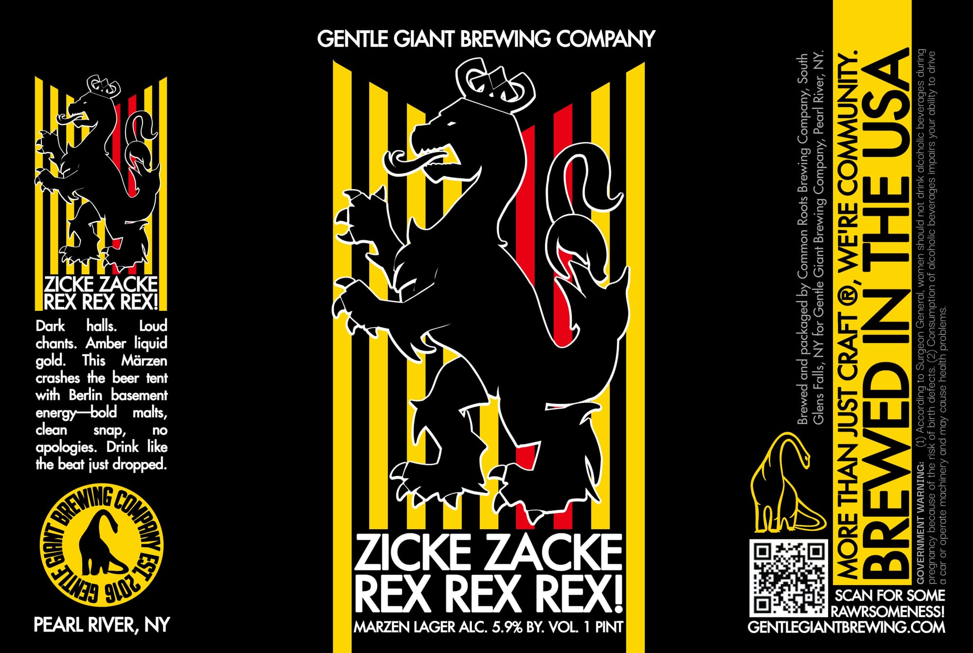 Zicke Zacke Rex Rex Rex! by Gentle Giant Brewing Company - beer label