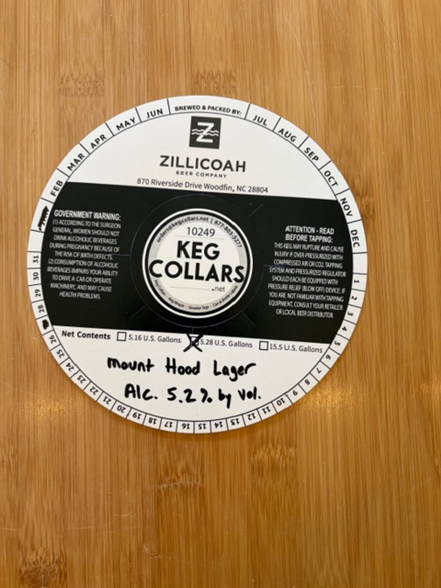 Mount Hood Lager by Zillicoah Beer Company - beer label