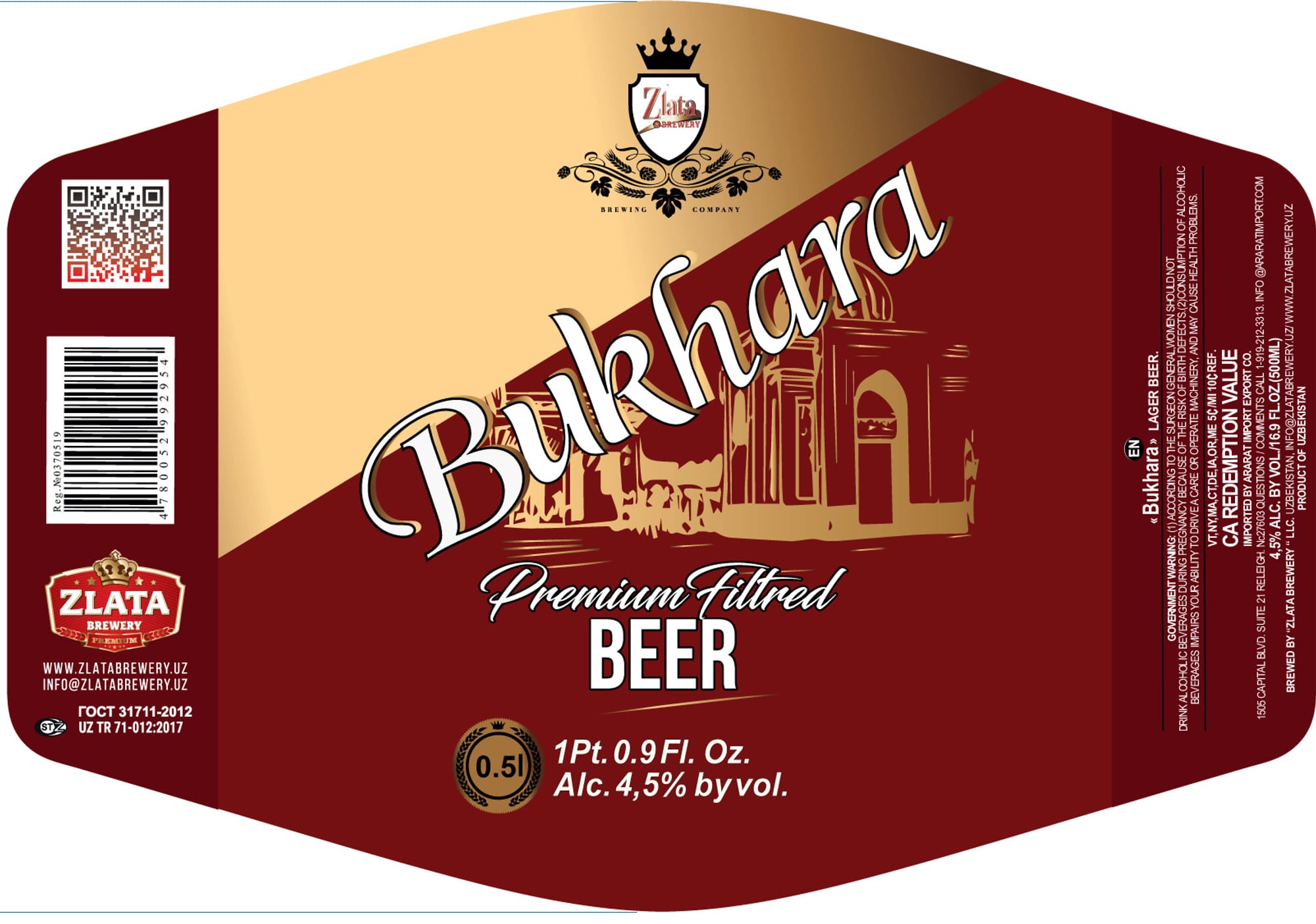 Bukhara by Zlata Brewery - beer label