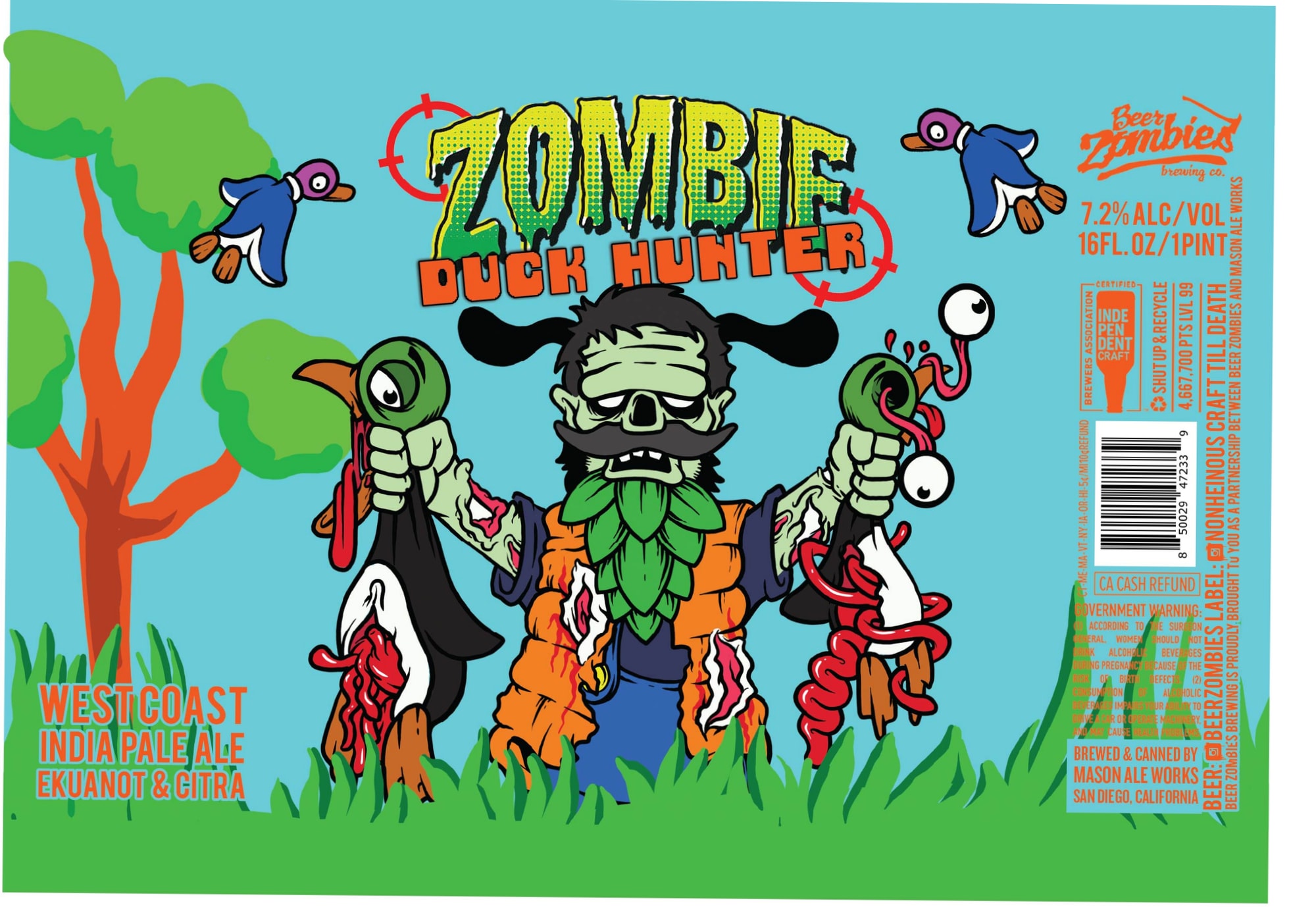 Zombie Duck Hunter by Mason Ale Works - beer label