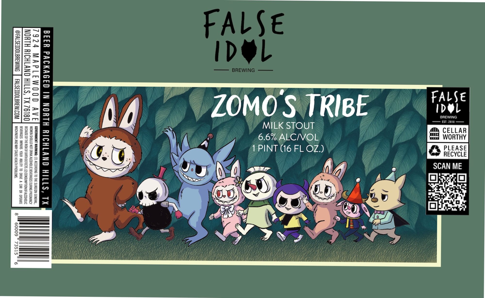 Zomo’s Tribe by False Idol Brewing - beer label