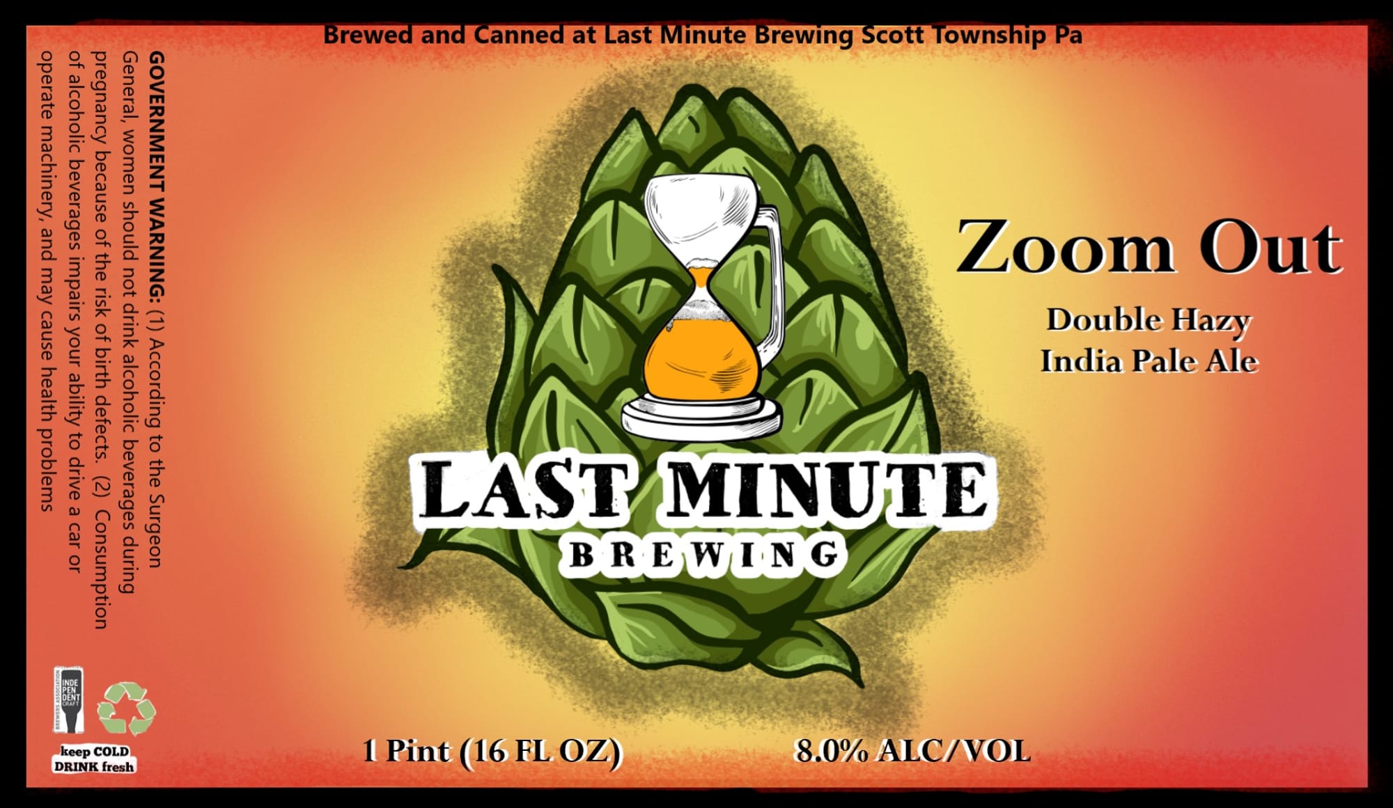 Zoom Out by Last Minute Brewing - beer label