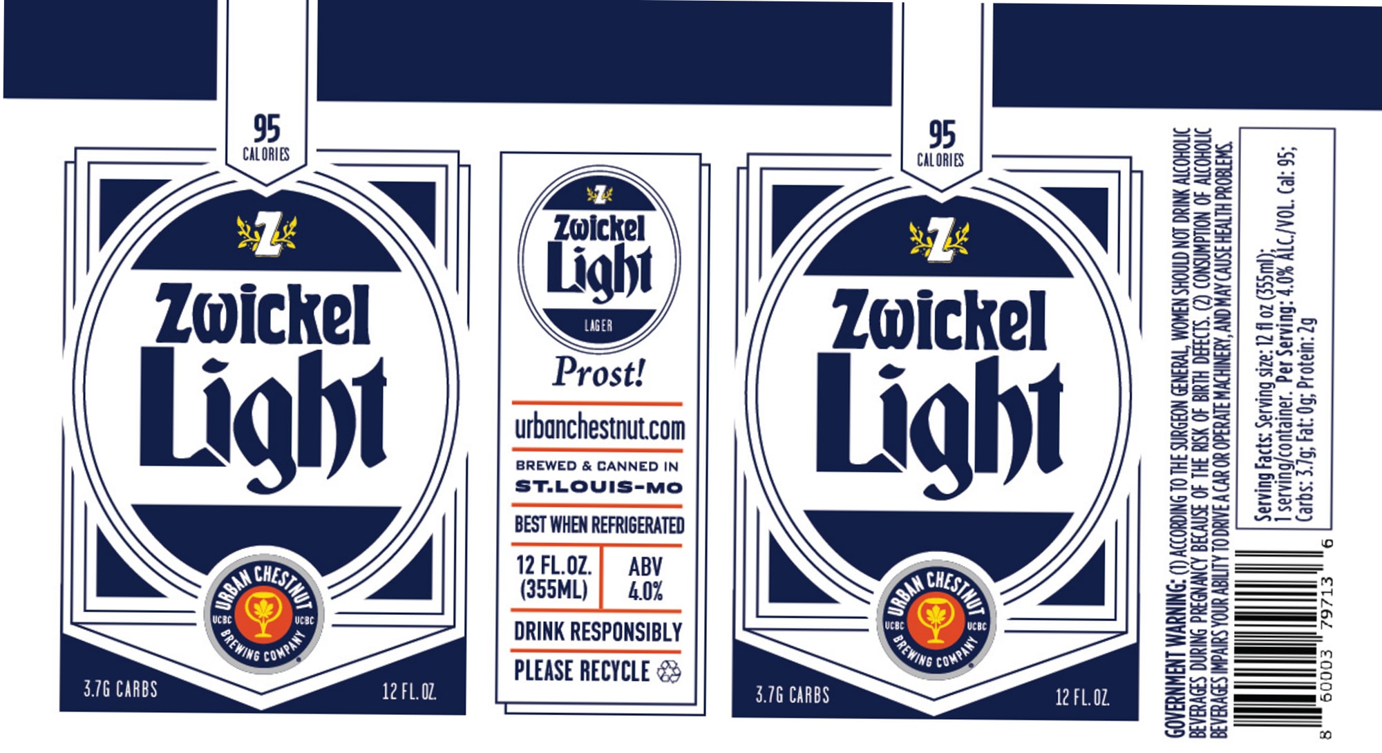 Zwickel Light by Urban Chestnut Brewing Company - beer label