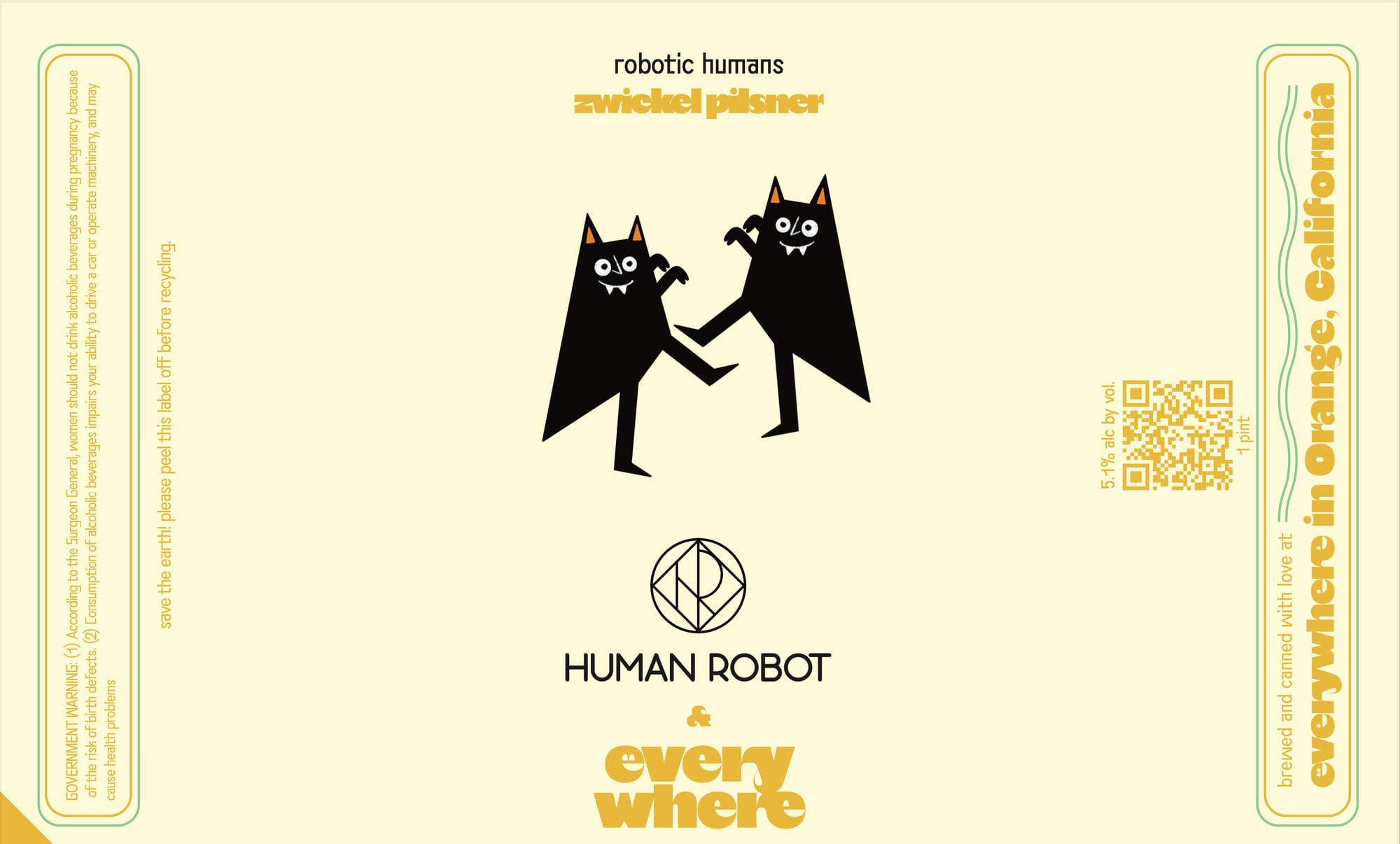 Zwickel Pilsner by Human Robot & Everywhere - beer label