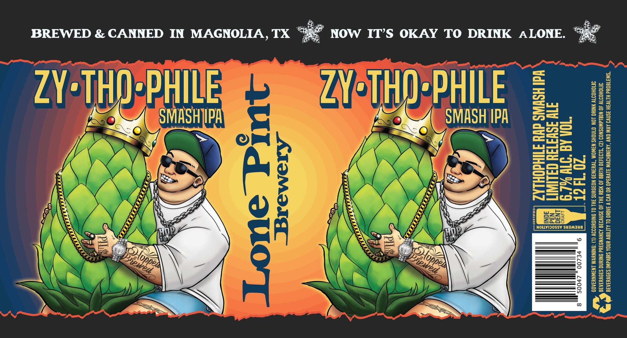 Zy-Tho-Phile Smash IPA by Lone Pint Brewery - beer label